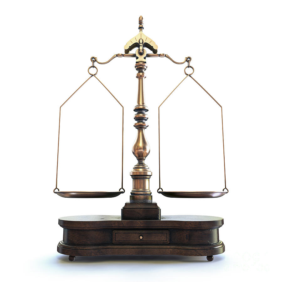 Vintage Digital Art - Ornate Scales Of Justice #4 by Allan Swart