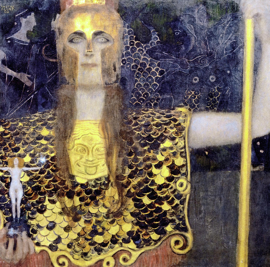 Gustav Klimt Painting - Pallas Athena #4 by Murellos Design
