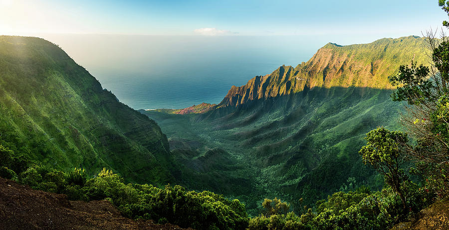 Panoramic view of Kalalau valley Kauai #4 Photograph by Steven Heap