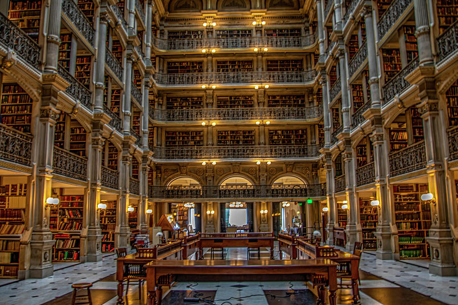 Peabody Library at Johns Hopkins University Photograph by Jean Haynes ...