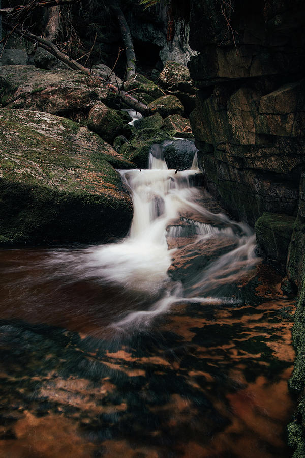 Devil waterfall between rocks Photograph by Vaclav Sonnek