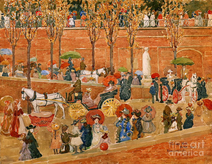 Pincian Hill, Rome #4 Painting by Maurice Prendergast