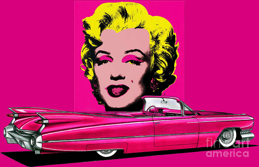 Pink American Vintage Cadillac Eldorado Seville 1959 Merilyn Monroe