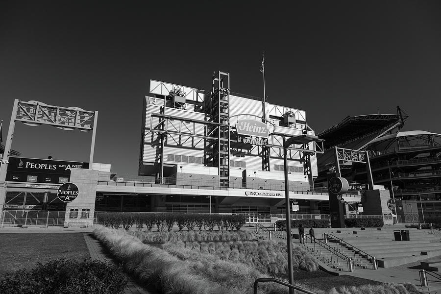 Pittsburgh Steelers Heinz Field in Pittsburgh Pennsylvania in black and white #4 Photograph by Eldon McGraw