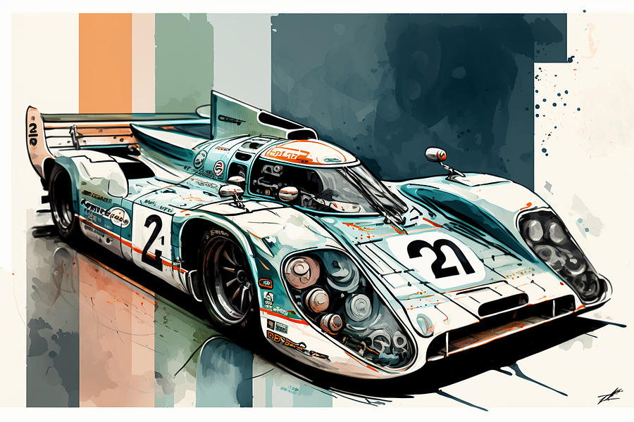 Race Car Le Mans Painting by Michael Anger - Fine Art America