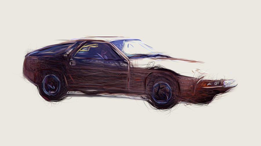 Porsche 928 Drawing Digital Art by CarsToon Concept - Fine Art America