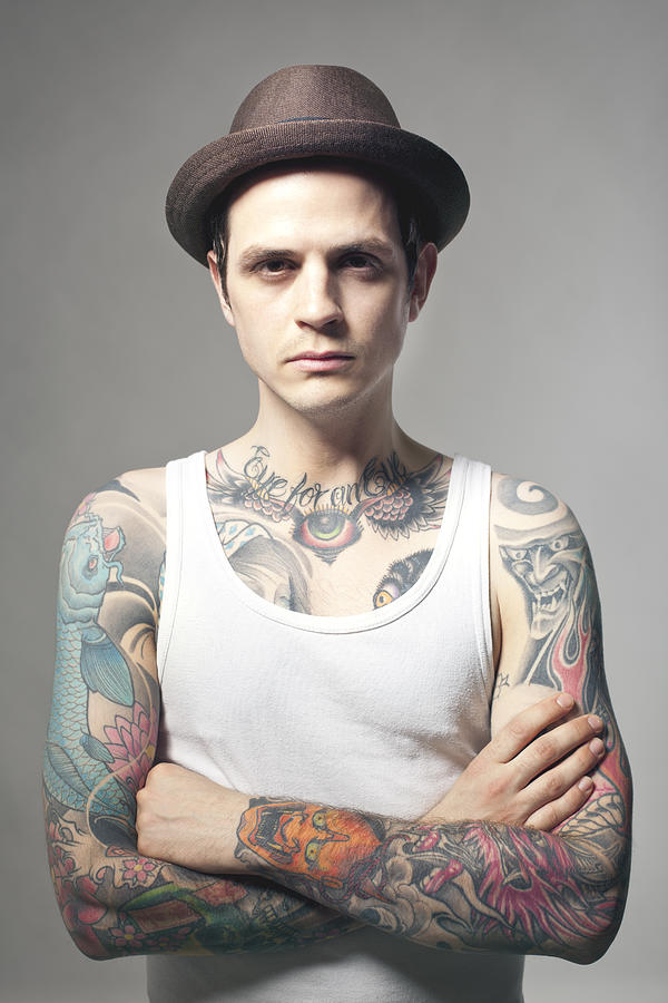 Portrait of a tattooed man #4 Photograph by Alvarez