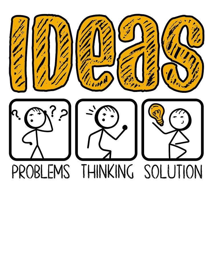 Problem Thinking Stick Figure Solution Thinker Digital Art by Toms Tee ...