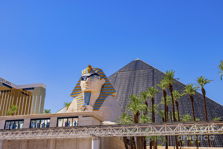 Architecture Photograph - Raiders eye patch on the Sphinx of Luxor Casino #4 by Chon Kit Leong