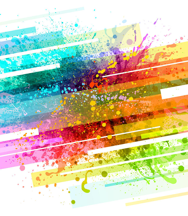 Rainbow paint splash background #4 Drawing by Enjoynz