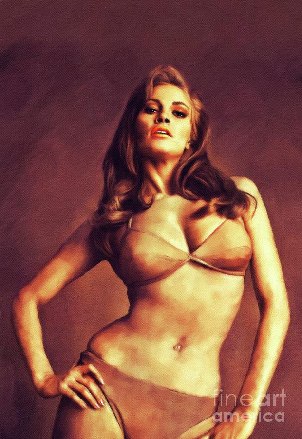 Vintage Painting - Raquel Welch, Vintage Actress #4 by Esoterica Art Agency