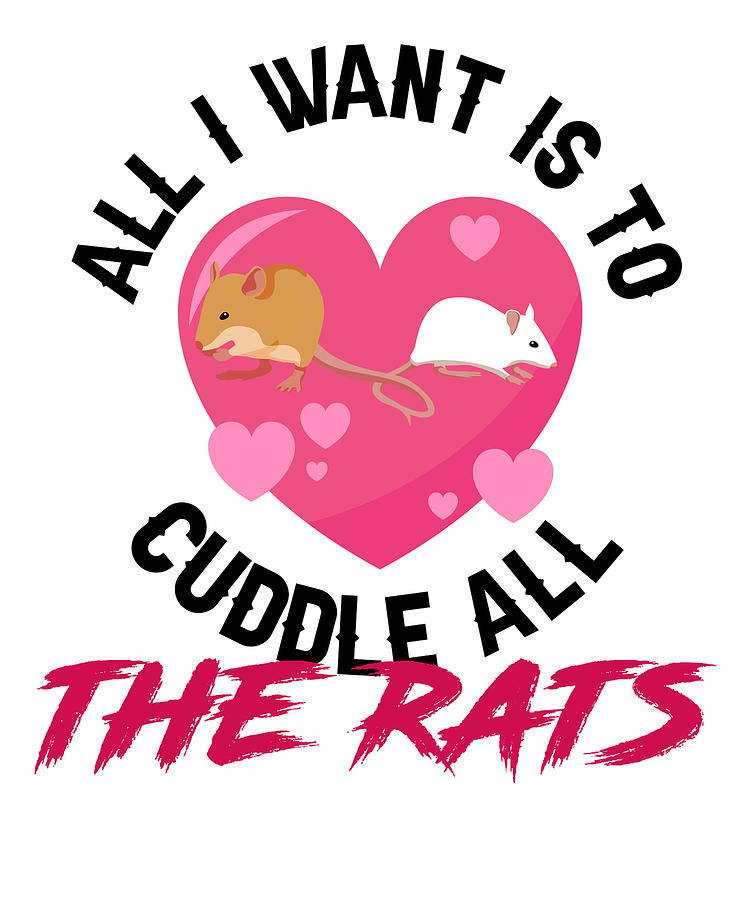Mouse Digital Art - Rat Cuddling Rodent Cuddle Rat Lovers #4 by Toms Tee Store
