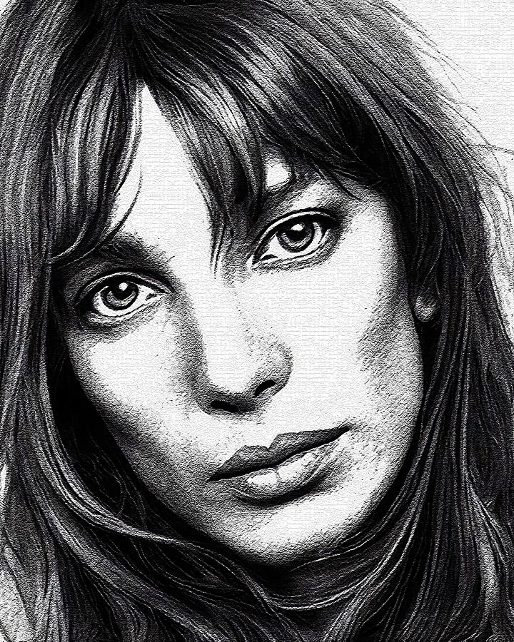 Realistic Portrait Of Jane Birkin Digital Art by Edgar Dorice - Pixels