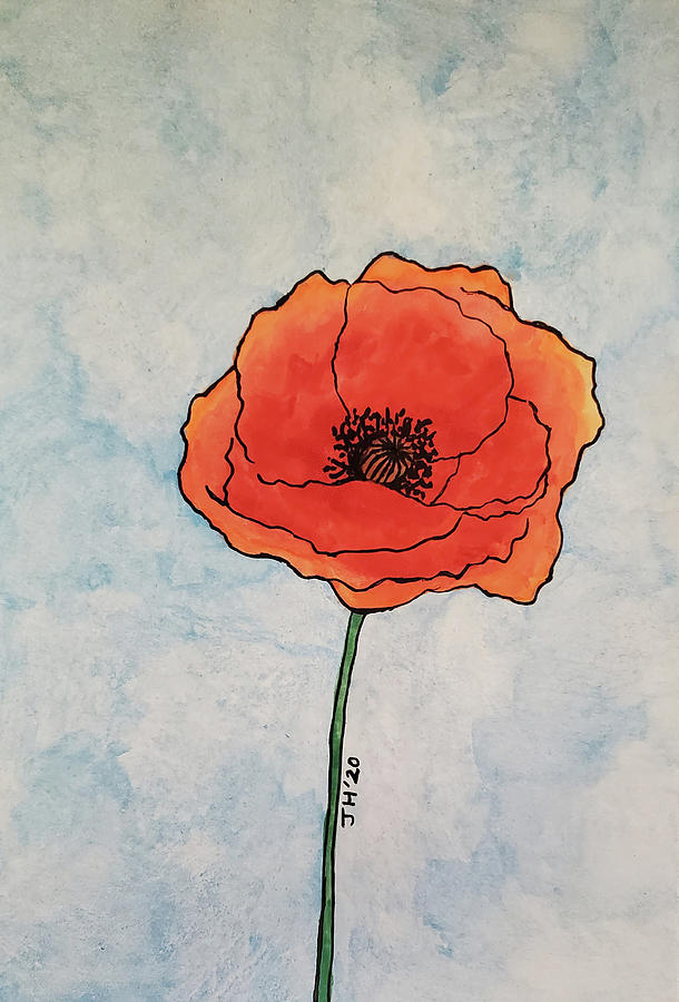 Red Poppy #4 Painting by Jean Haynes