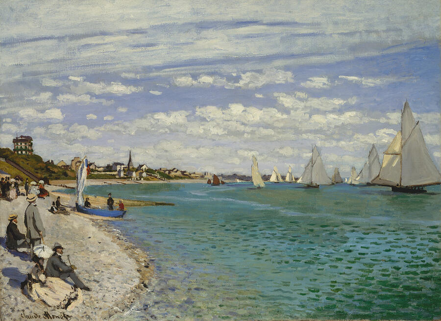 Regatta at Sainte-Adresse, from 1867 Painting by Claude Monet