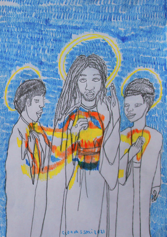 Road to Emmaus #4 Drawing by Gloria Ssali