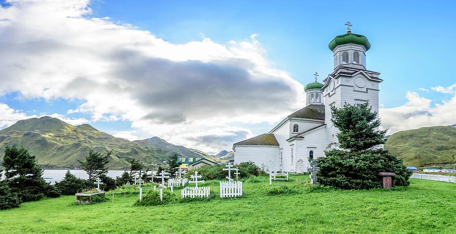 Russian Orthodox Holy Ascension of Our Lord Cathedral and Graveyard in Dutch Harbor Unalaska #5 Photograph by Mark Stephens