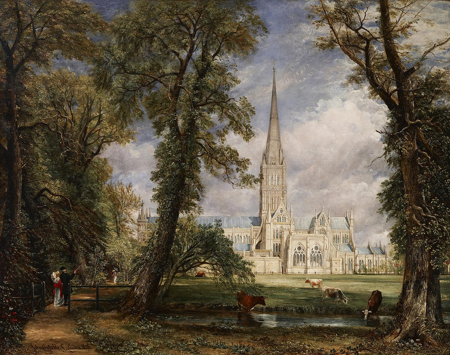 John Constable Painting - Salisbury Cathedral from the Bishops Garden by John Constable by Mango Art