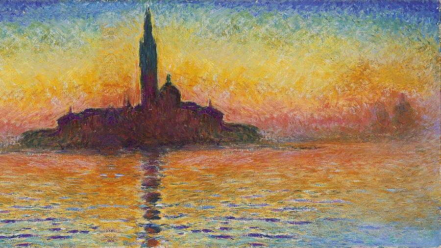 San Giorgio Maggiore At Dusk #4 Painting by Claude Monet