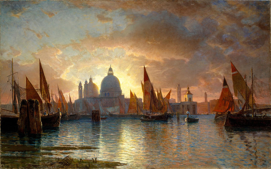 Santa Maria della Salute Sunset #4 Painting by William Stanley Haseltine