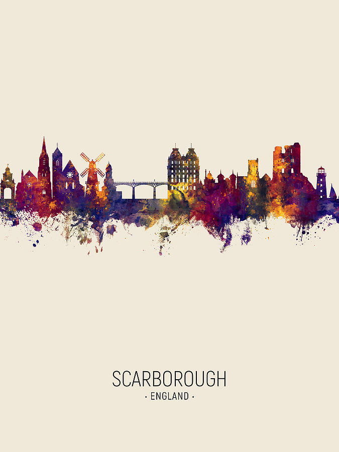 Scarborough England Skyline #4 Digital Art by Michael Tompsett