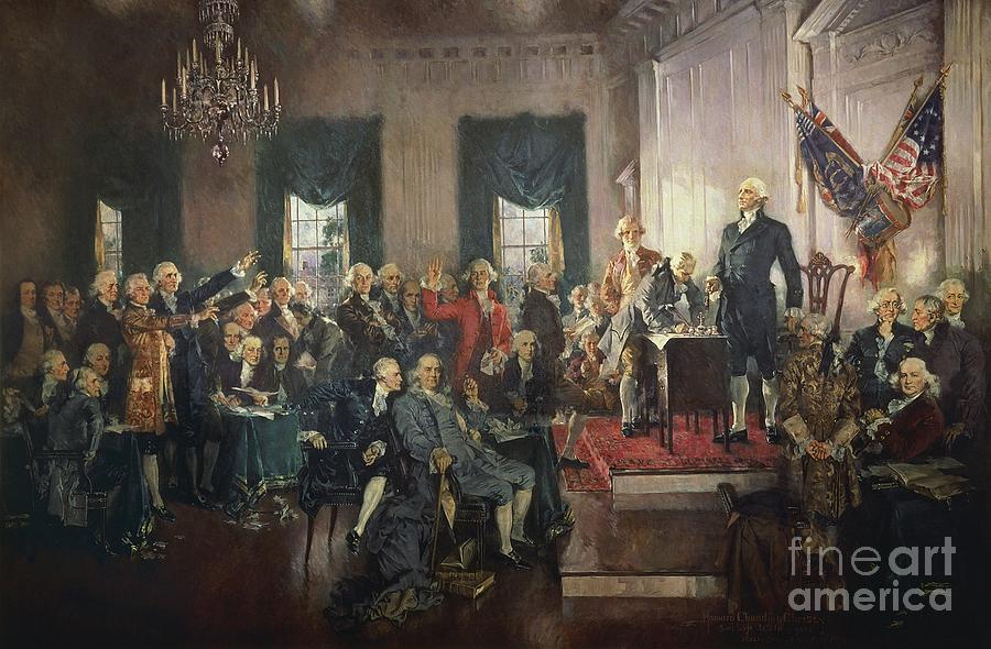 Scene at the Signing of the Constitution of the United States #4 Painting by Howard Chandler Christy