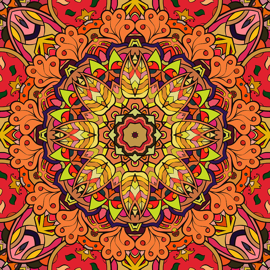 Mandala Spiritual Circular Traditional Colourful Design Vector