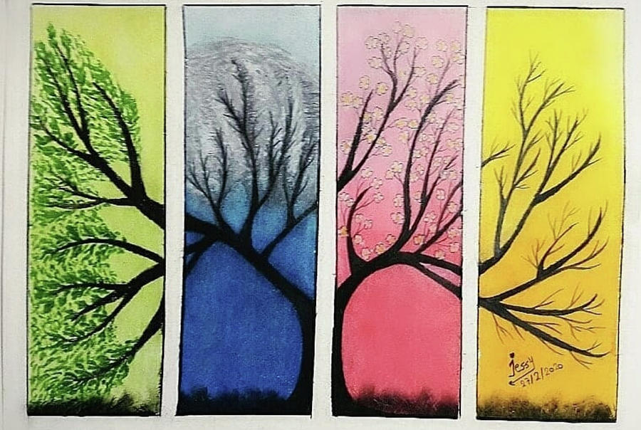 4 Seasons 1 Tree Moonli9ht_nana - Illustrations ART street