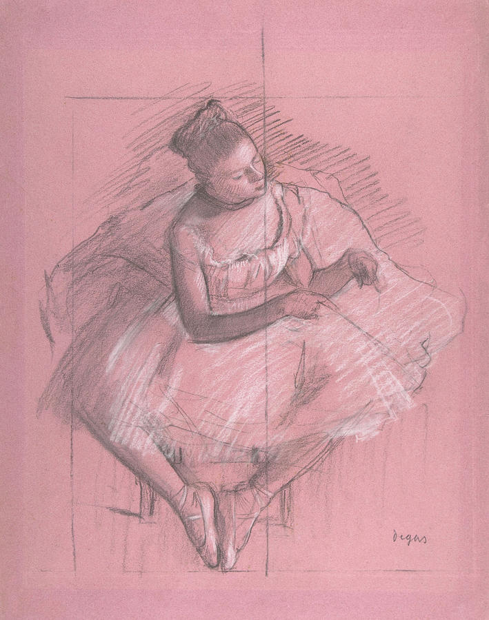 Seated Dancer  #5 Drawing by Edgar  Degas