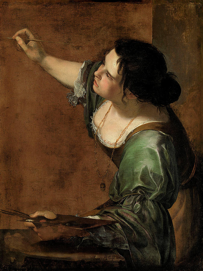 Self-Portrait as the Allegory of Painting Painting by Artemisia Gentileschi