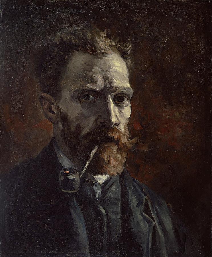 Self-portrait with pipe #4 Painting by Vincent van Gogh
