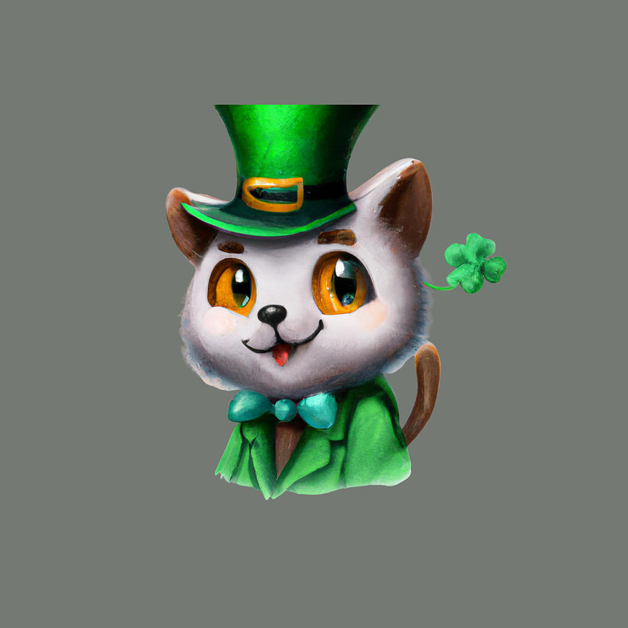 Shamrock cat Digital Art by Raik Kroeber Fine Art America