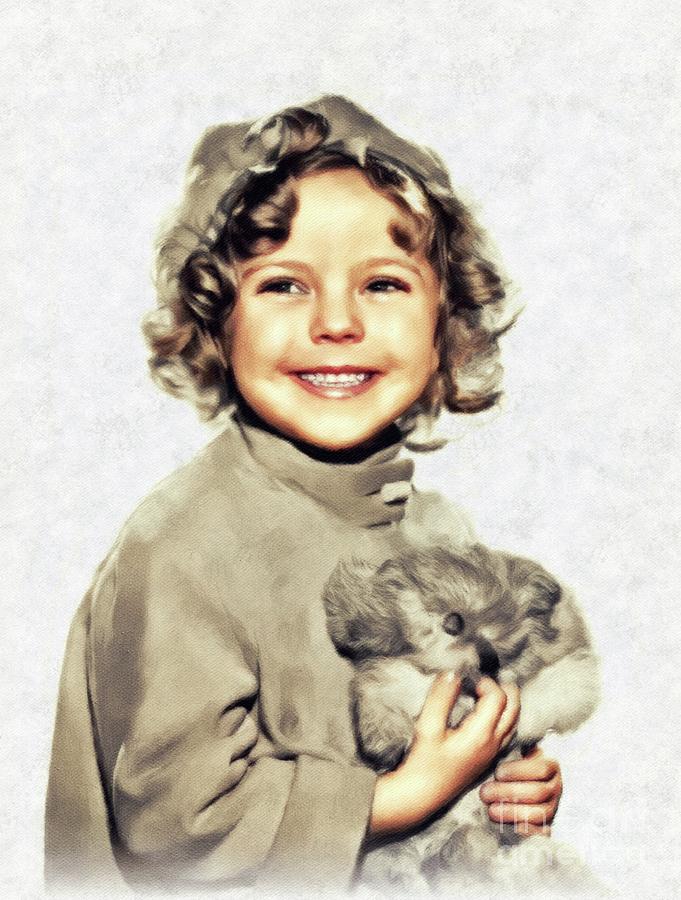 Vintage Painting - Shirley Temple, Vintage Actress #4 by Esoterica Art Agency