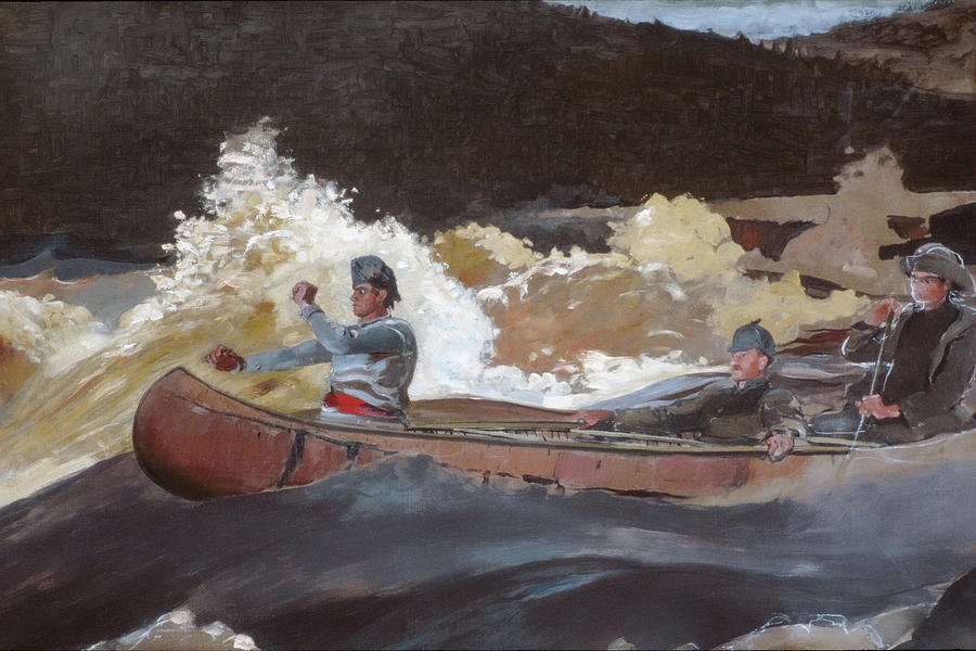 American Artists Painting - Shooting the Rapids, Saguenay River #4 by Winslow Homer