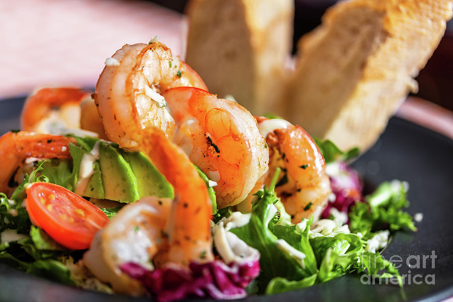 Shrimp salad served in american restaurant #4 Photograph by Michal Bednarek