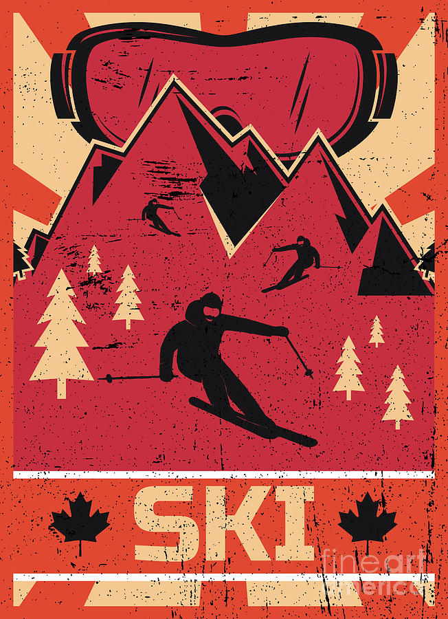 Winter Digital Art - Ski Propaganda Winter Sports #4 by Mister Tee
