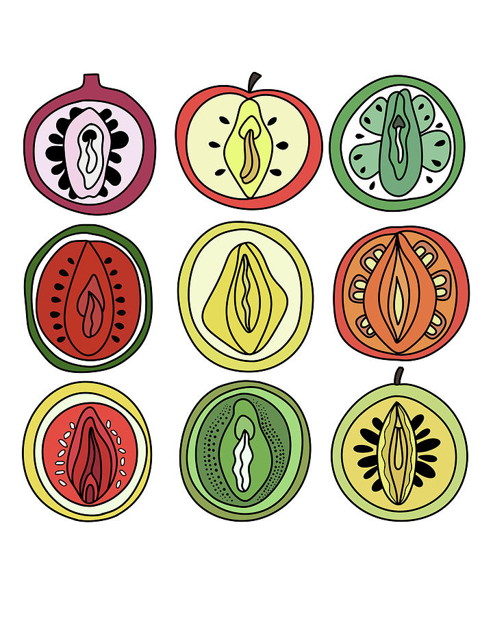 Sliced Feminine Fruit. Signed Art Print, Vagina Art, Body Positive #5 Zip  Pouch by Prem Vishal - Pixels