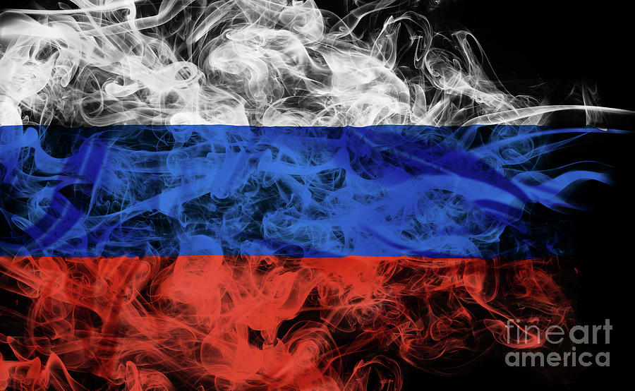 smoke flag of Russia #4 Photograph by Benny Marty