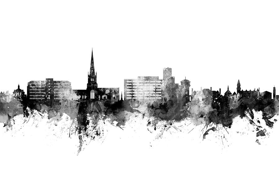 Solihull England Skyline #4 Digital Art by Michael Tompsett
