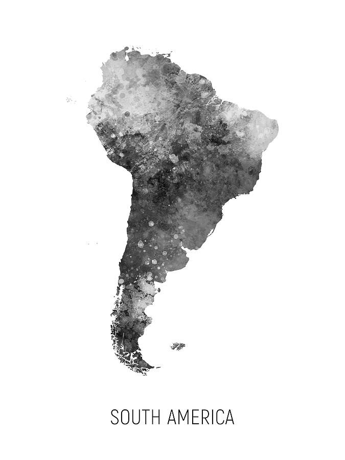 South America Watercolor Map #4 Digital Art by Michael Tompsett