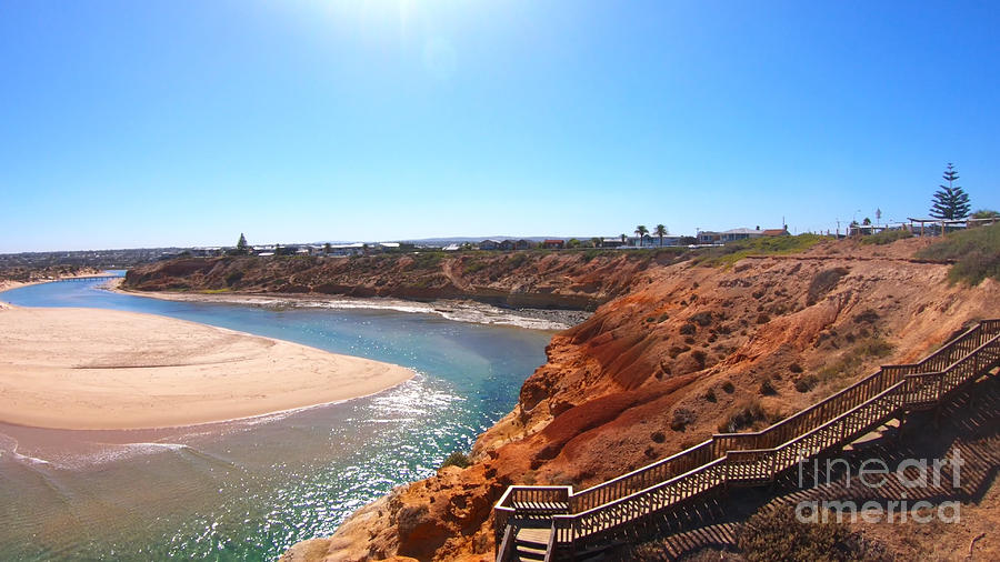 Spectacular the South Australian Southport Onkaparinga River mouth estuary. #4 Photograph by Milleflore Images