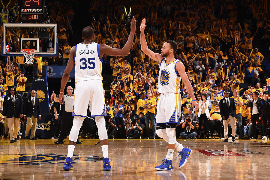 Stephen Curry and Kevin Durant Photograph by Noah Graham