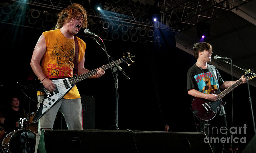 Stephen Pope and Nathan Williams with Wavves at Bonnaroo #4 Photograph by David Oppenheimer