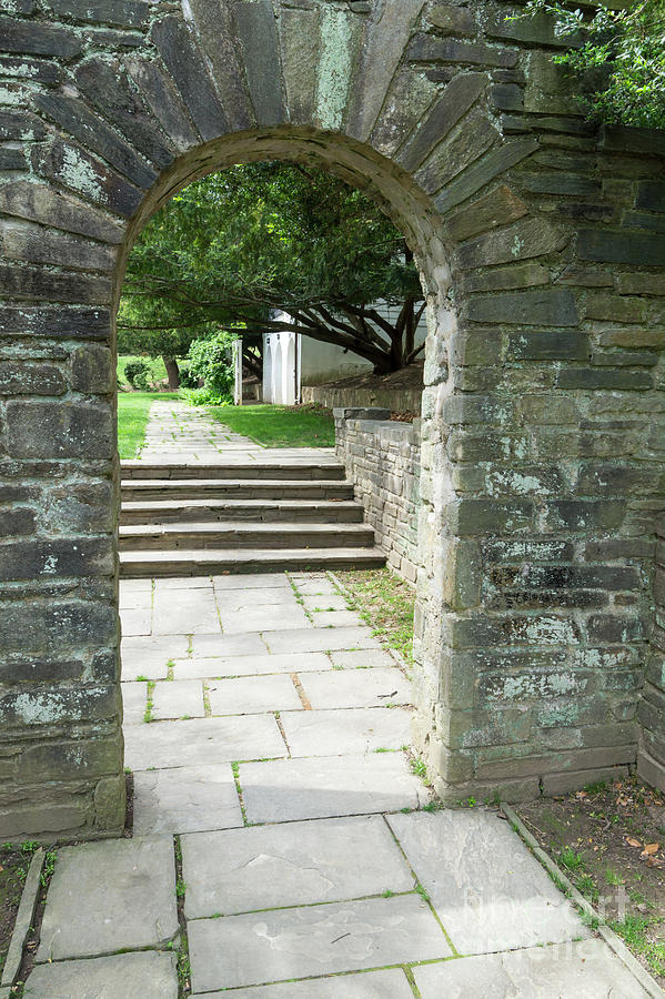 Stone arches and walkways grace the grounds of Glenview Mansion  #4 Photograph by William Kuta