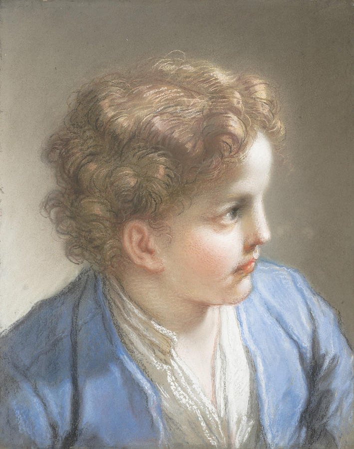 Study of a Boy in a Blue Jacket #5 Drawing by Benedetto Luti