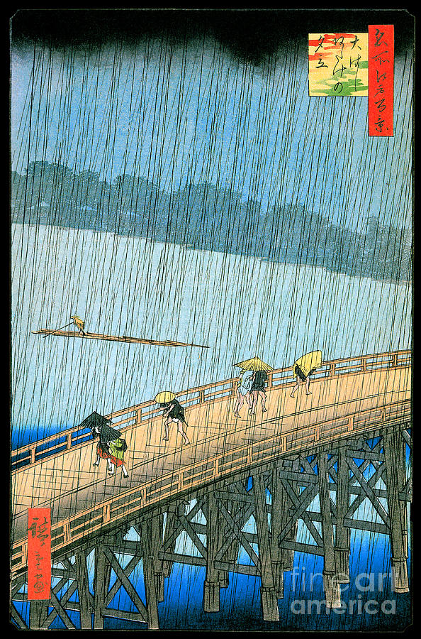 Sudden Shower Over Shin-ohashi Bridge And Atake Painting