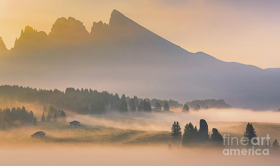 Sunrise at Alpe di Siusi #4 Photograph by Henk Meijer Photography