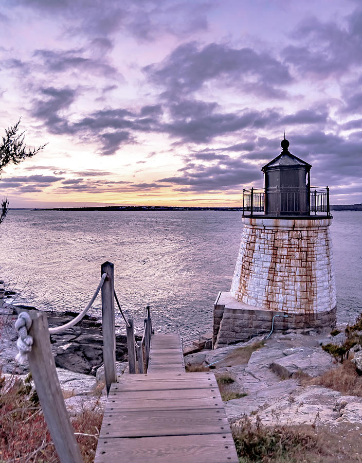 Sunset at Castle Hill Lighthous. Newport, Rhode Island #4 Photograph by Alex Grichenko