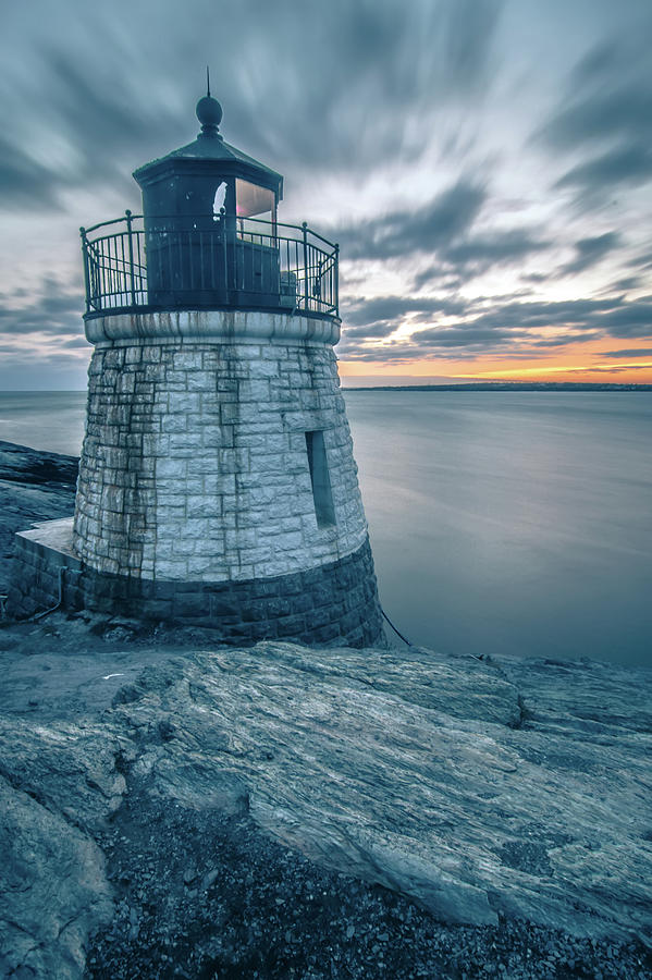 Sunset In Newport Rhode Island At Castle Hill Lighthouse #4 Photograph by Alex Grichenko