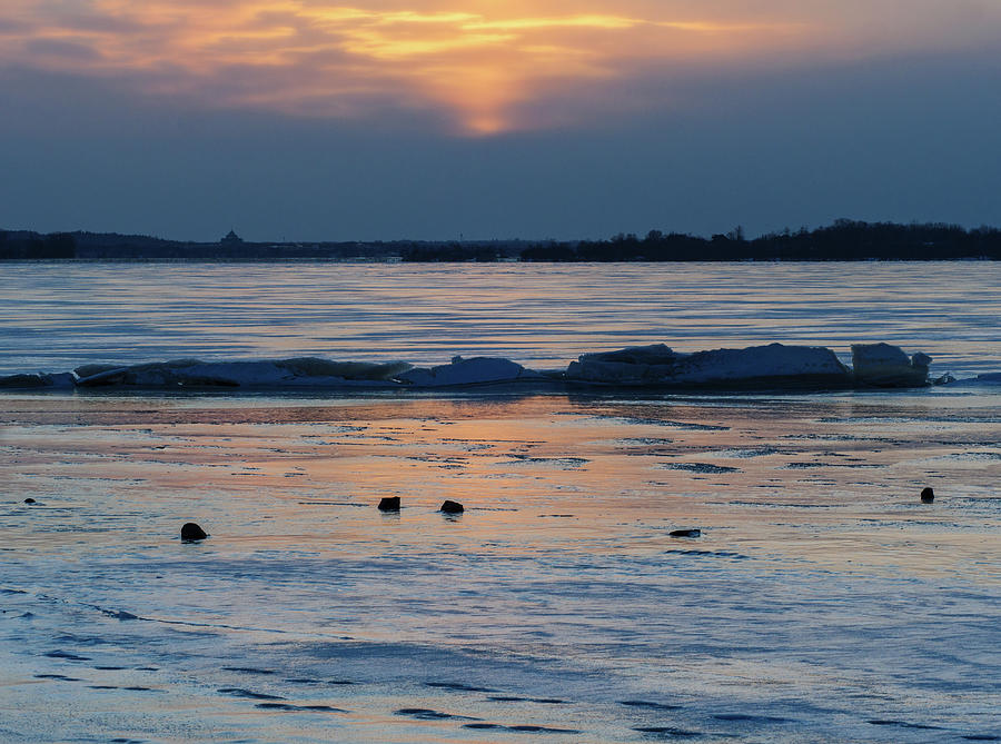 Sunset on the frozen Ottawa River. #4 Photograph by Rob Huntley
